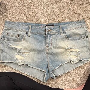 BDG Light Blue Distressed Jean Shorts